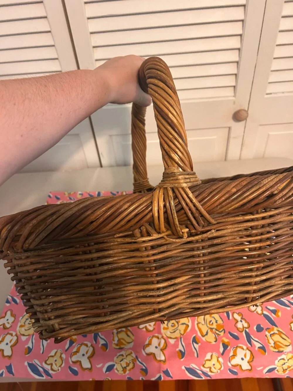Beautiful Hand Woven Brown Wicker Basket